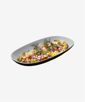 Plat Ovale Aspect Porcelaine - Mélamine Élégante pour Vos Repas