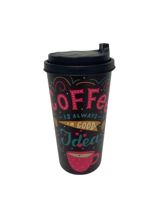 Gobelet 470ml type mug simple paroi pour café ou thé Contenance:0,470L Décor:Coffee is always a good idea