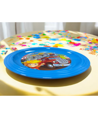 Assiette enfant décor camion de pompier 