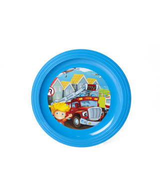 Assiette enfant décor camion de pompier