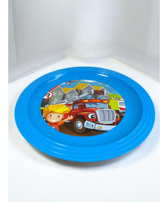 Assiette enfant décor camion de pompier 