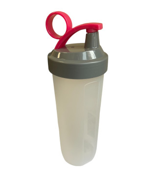 Gourde shaker sport, graduée, 600 ml, Rose,Transparent 