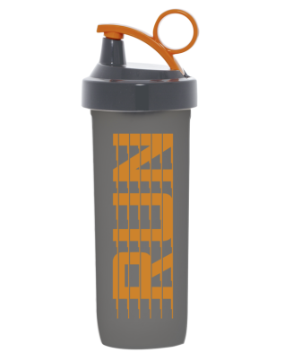 Gourde shaker sport, graduée, 600 ml, Orange,Gris 