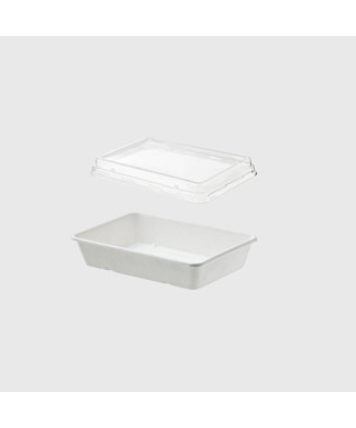 50 couvercles 23,7x16,3x2,7cm PET transparents pour plats et plateaux ( ref: Q21xx ou Q21XX) 