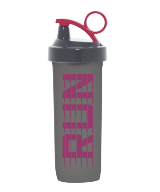 Gourde shaker sport, graduée, 600 ml, Rose,Gris 