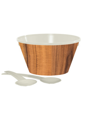 Saladier & couverts 4,6 litres, Blanc, Bois 