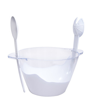 Saladier & couverts 4,6 litres, transparent 