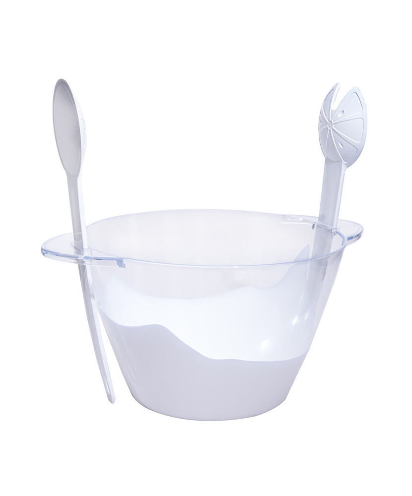 Saladier & couverts 4,6 litres, transparent 