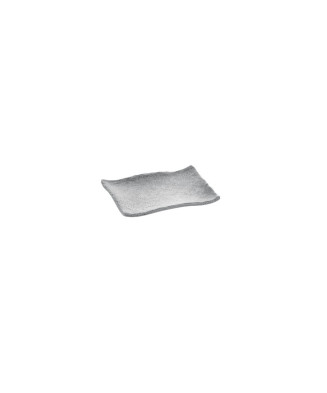 Assiette rectangle, Gris Granite, 100% Mélamine Dimensions:L.13.5 x l.19 x h.2.1 cm