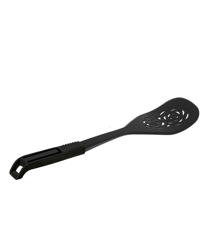 Spatule en polypropylène, résiste à 200°C, avec poignée fonctionnelle. Couleur:Noir