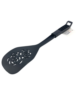 Spatule en polypropylène, résiste à 200°C, avec poignée fonctionnelle. Couleur:Noir