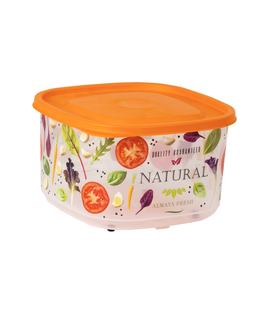 Boîte XL alimentaire 4,2L, décor légumes Couleur:Orange