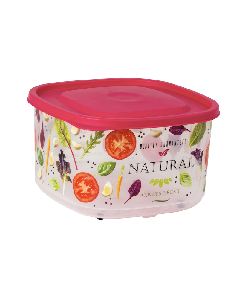 Boîte XL alimentaire 4,2L, décor légumes Couleur:Rose