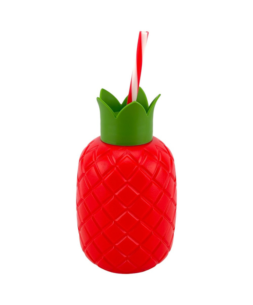 Ananas fiesta, gourde 720 ml, en polypropylène Couleur:Rouge